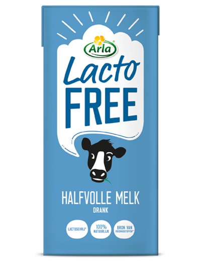 Lactosevrije houdbare halfvolle melkdrank