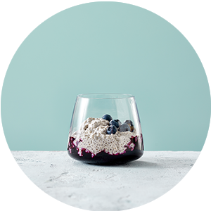 Glas met lactosevrij dessert