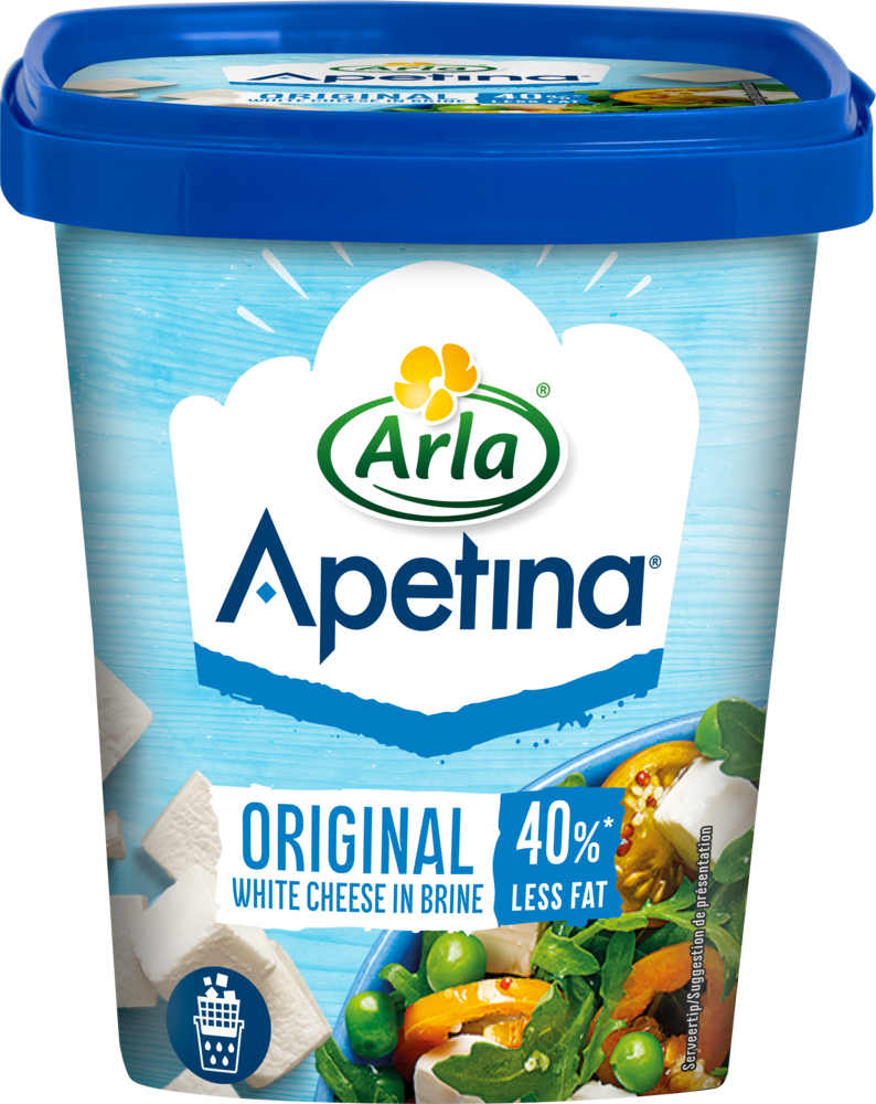 Witte Arla Apetina® witte kaasblokjes 50% minder vet